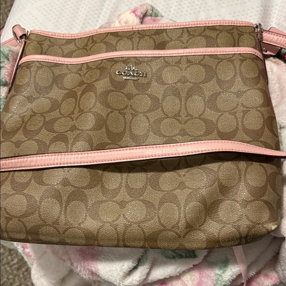 Coach Tan and Pink Crossbody Bag - Picture 1 of 2